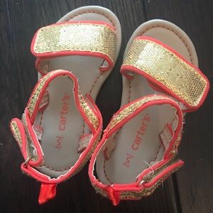 Carters gold orange sandals